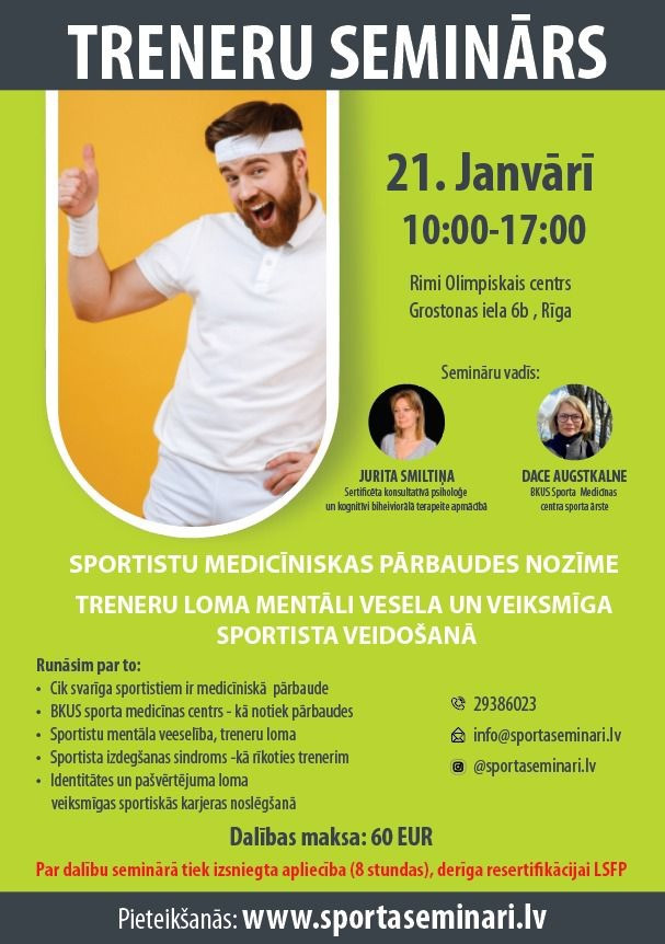 Aicinām pieteikties uz treneru semināru