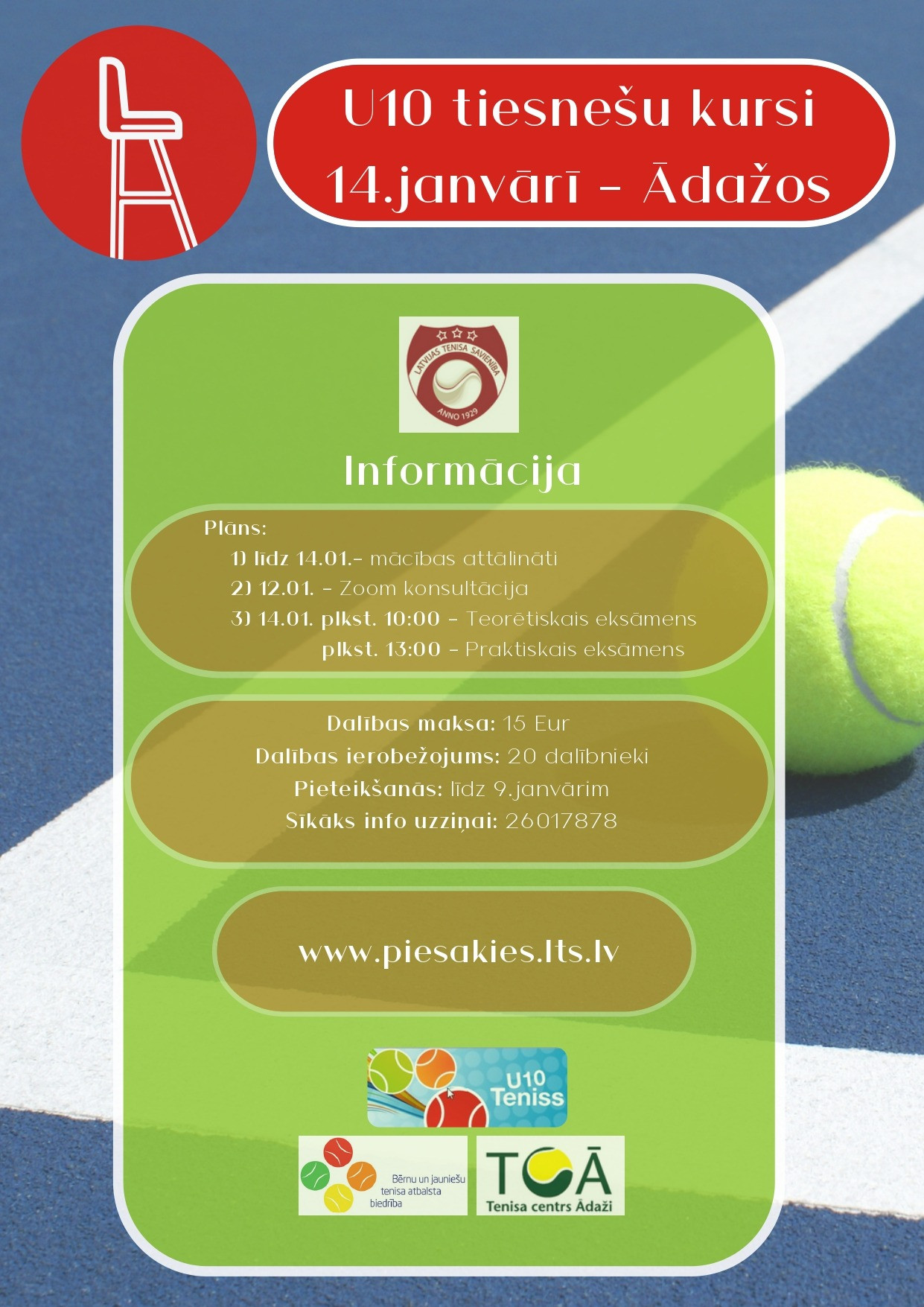 Aicinām pieteikties U10 tiesnešu kursiem