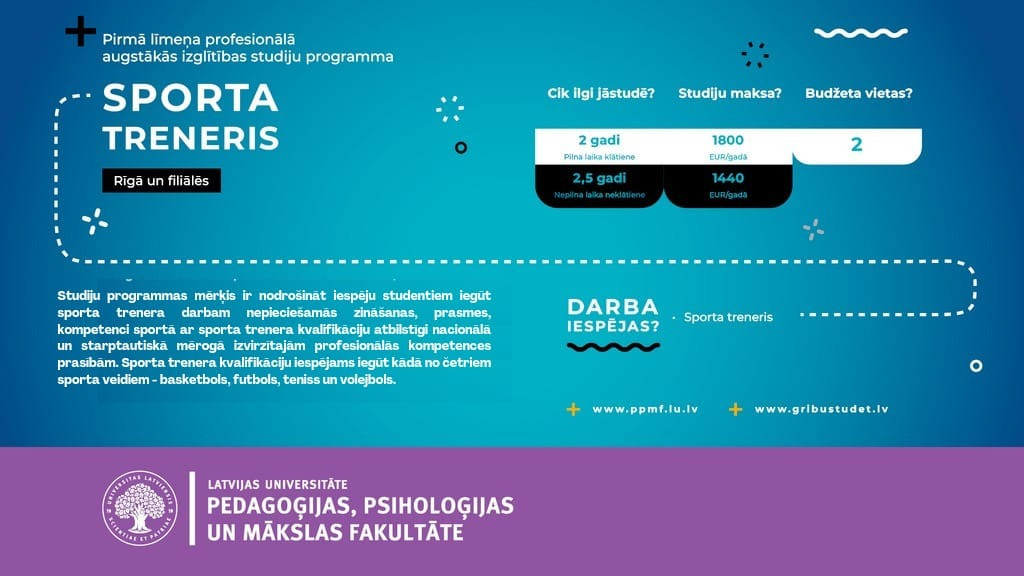 Kļūsti par tenisa treneri, studējot Latvijas Universitātē!