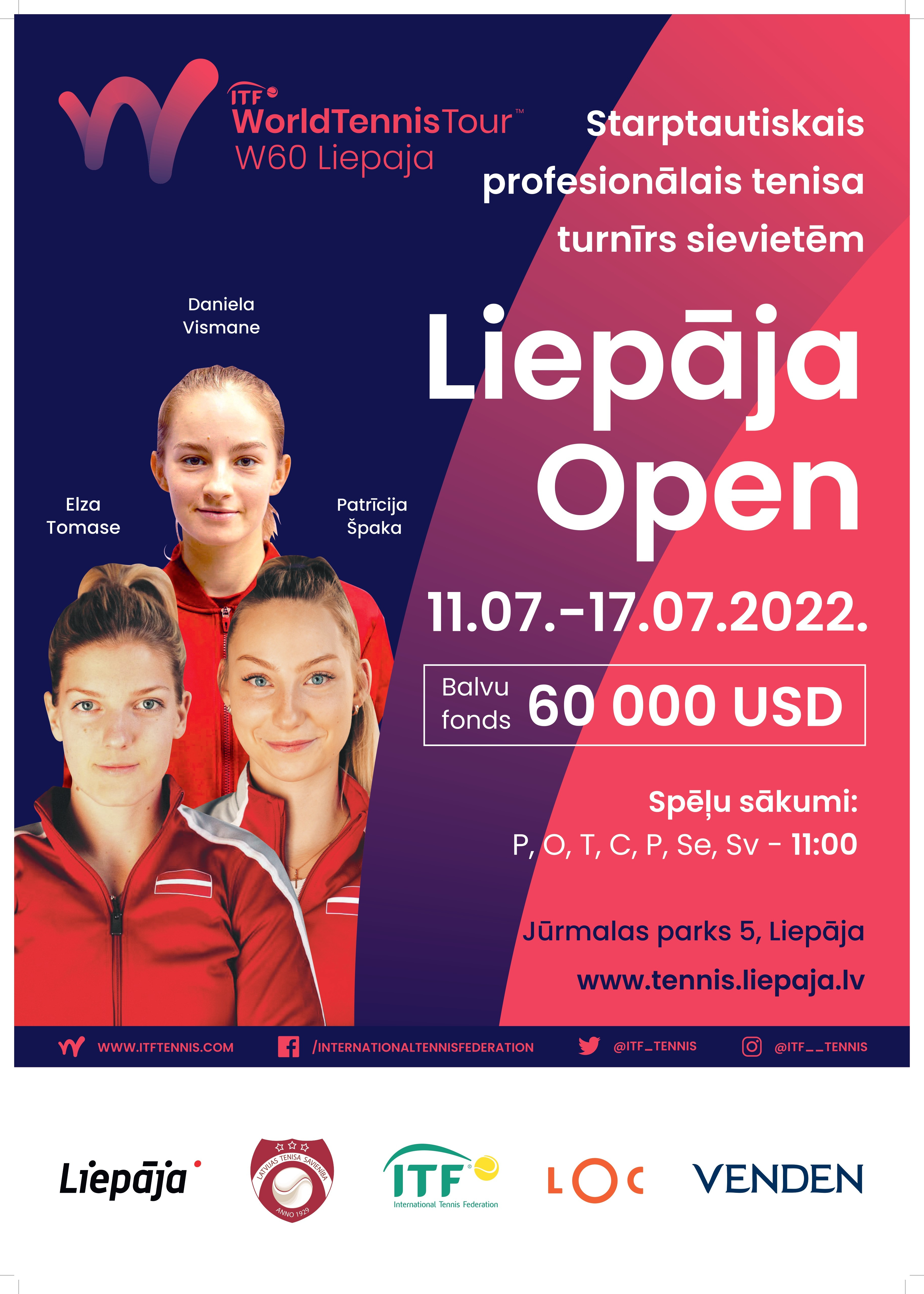 Notiks pārceltās ITF W60 kategorijas sacensības sievietēm “Liepāja Open”