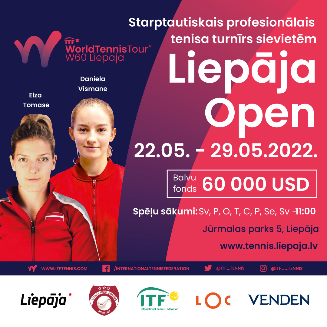 Maija beigās Liepājā norisināsies starptautiskais sieviešu tenisa turnīrs W60 Liepāja