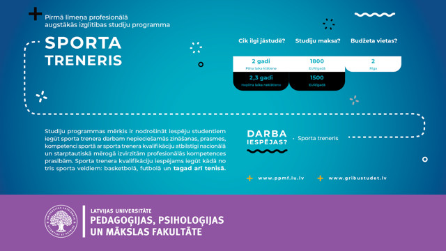 Iespēja kļūt par tenisa treneri, studējot Latvijas Universitātē
